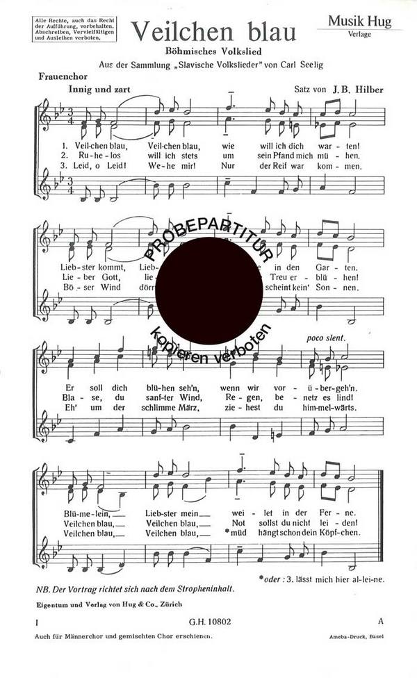 Hess, Ernst&nbsp;&nbsp;Veilchen blau&nbsp;&nbsp;Frauenchor