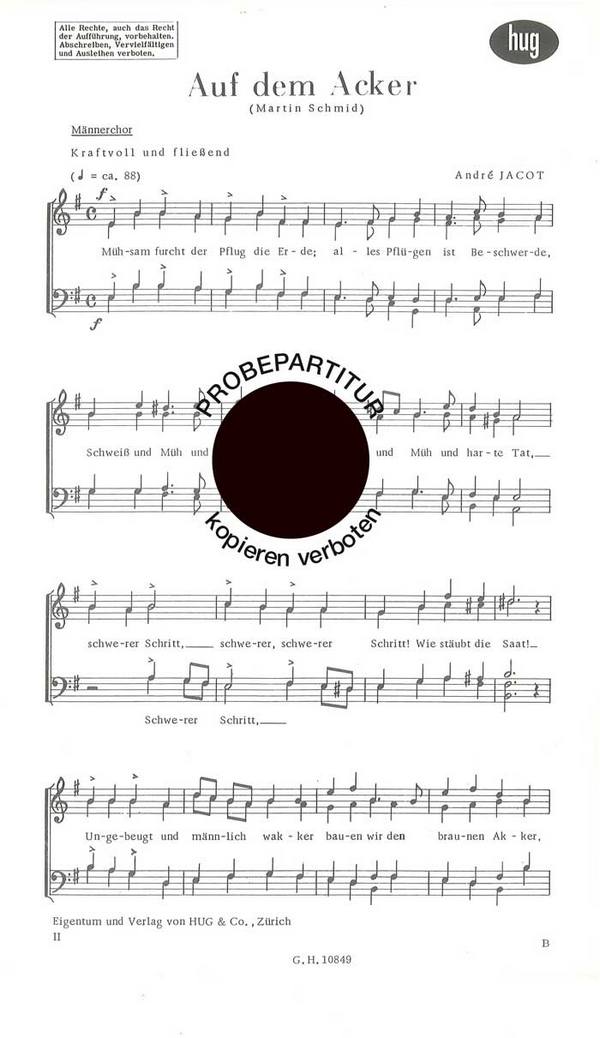 Jacot, Andre&nbsp;&nbsp;Auf dem Acker&nbsp;&nbsp;Männerchor