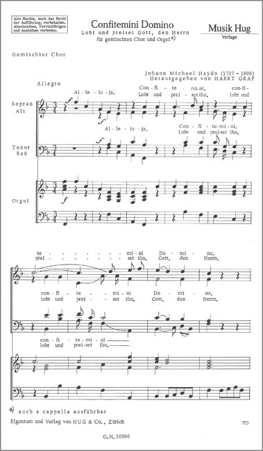 Haydn, Johann Michael&nbsp;&nbsp;Confitemini domino&nbsp;&nbsp;gemischter Chor