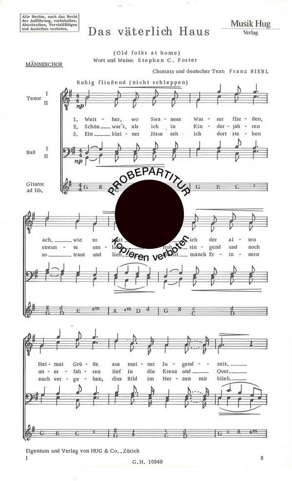 Biebl, Franz&nbsp;&nbsp;Väterliche Haus&nbsp;&nbsp;Männerchor
