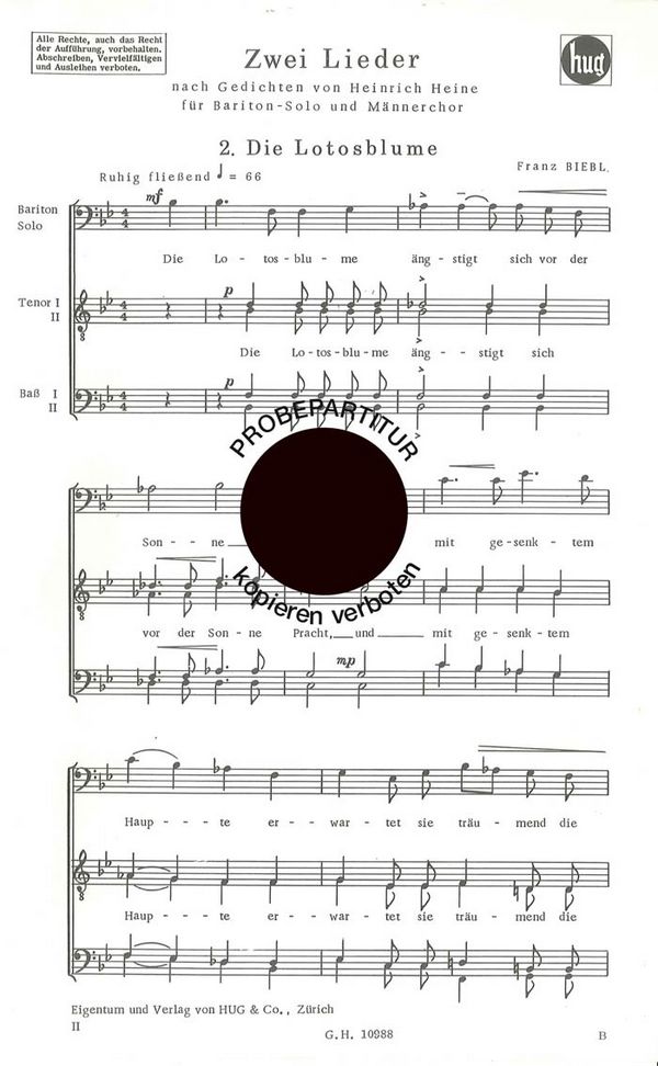 Biebl, Franz&nbsp;&nbsp;Lotosblume&nbsp;&nbsp;Männerchor