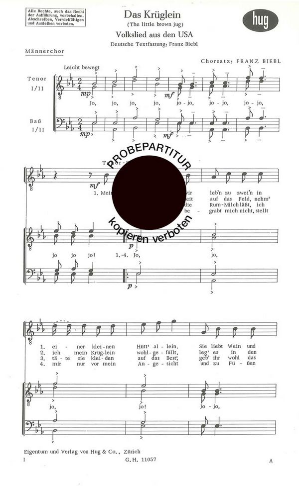 Biebl, Franz&nbsp;&nbsp;Krüglein&nbsp;&nbsp;Männerchor