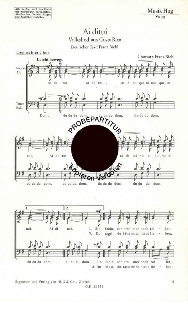 Biebl, Franz&nbsp;&nbsp;Ai dtui&nbsp;&nbsp;gemischter Chor