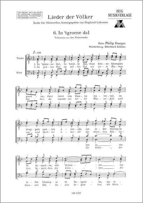Lehmann, Siegfried&nbsp;&nbsp;In't groene dal&nbsp;&nbsp;Männerchor