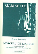 Ansermet, Ernest  Morceau de lecture  Klarinette und Klavier