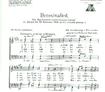 Beresinalied&nbsp;&nbsp;für Männerchor a cappella&nbsp;&nbsp;Partitur