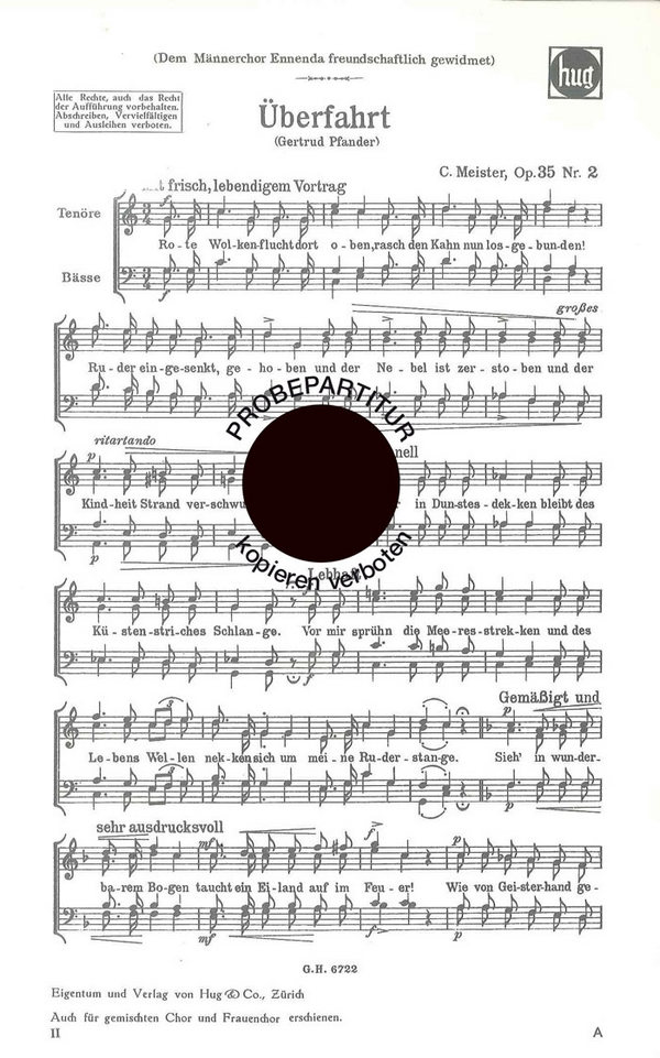 Meister, Casimir&nbsp;&nbsp;Ueberfahrt&nbsp;&nbsp;Männerchor