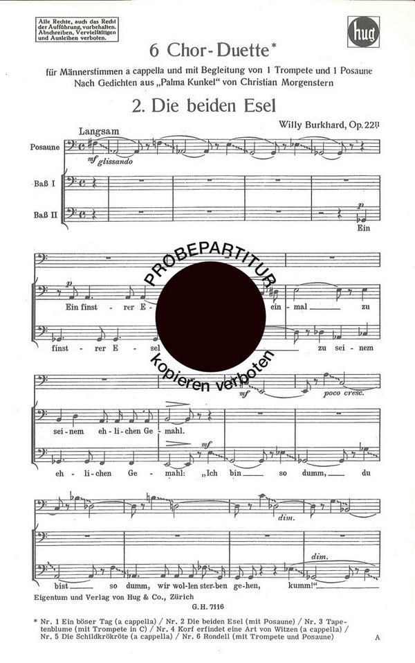 Burkhard, Willy&nbsp;&nbsp;Beiden Esel&nbsp;&nbsp;Männerchor