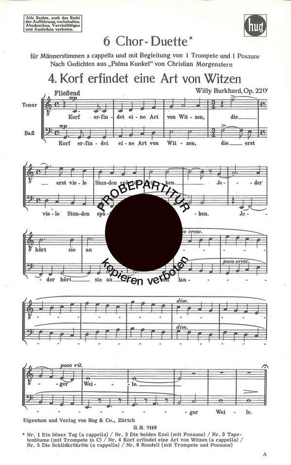 Burkhard, Willy&nbsp;&nbsp;Korf erfindet eine Art&nbsp;&nbsp;Männerchor