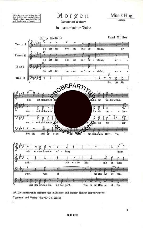 Müller-Zürich, Paul&nbsp;&nbsp;Morgen&nbsp;&nbsp;Männerchor