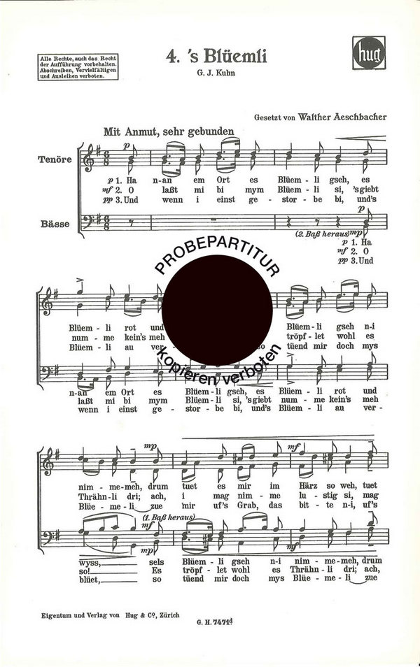 Aeschbacher, Walther  Blümli  Männerchor