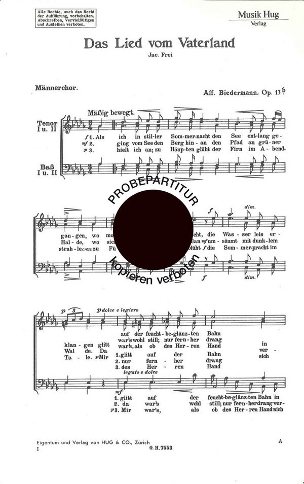 Biedermann, Alf&nbsp;&nbsp;Lied vom Vaterland&nbsp;&nbsp;Männerchor