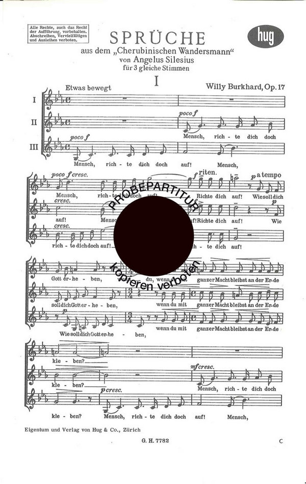 Burkhard, Willy&nbsp;&nbsp;Sprüche&nbsp;&nbsp;Frauenchor