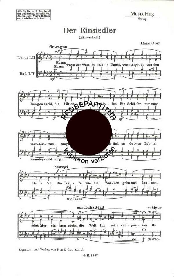 Oser, Hans&nbsp;&nbsp;Einsiedler&nbsp;&nbsp;Männerchor
