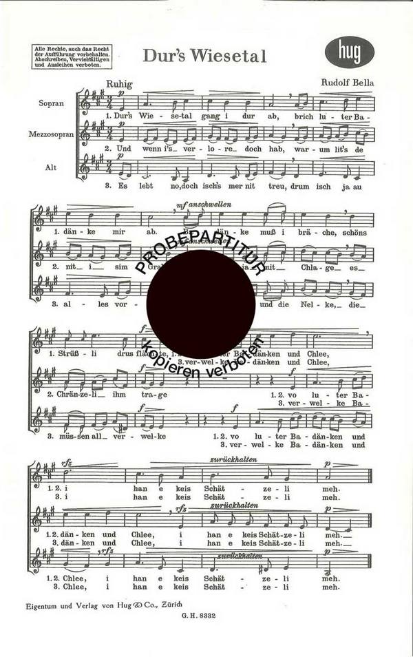 Bella, Rudolf  Durs Wiesetal  Frauenchor