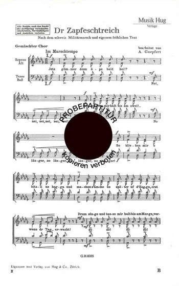 Goepfert, Karl Andreas&nbsp;&nbsp;Zapfeschtreich&nbsp;&nbsp;gemischter Chor