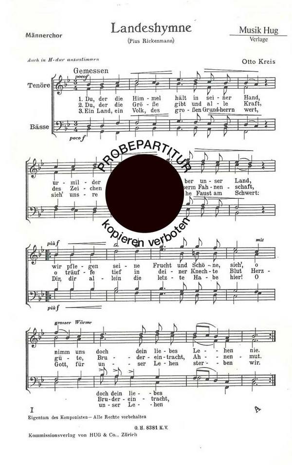 Kreis, Otto&nbsp;&nbsp;Landeshymne&nbsp;&nbsp;Männerchor