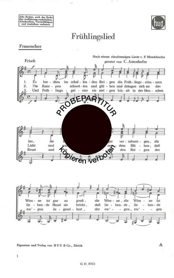 Attenhofer, Carl  Frühlingslied  Frauenchor