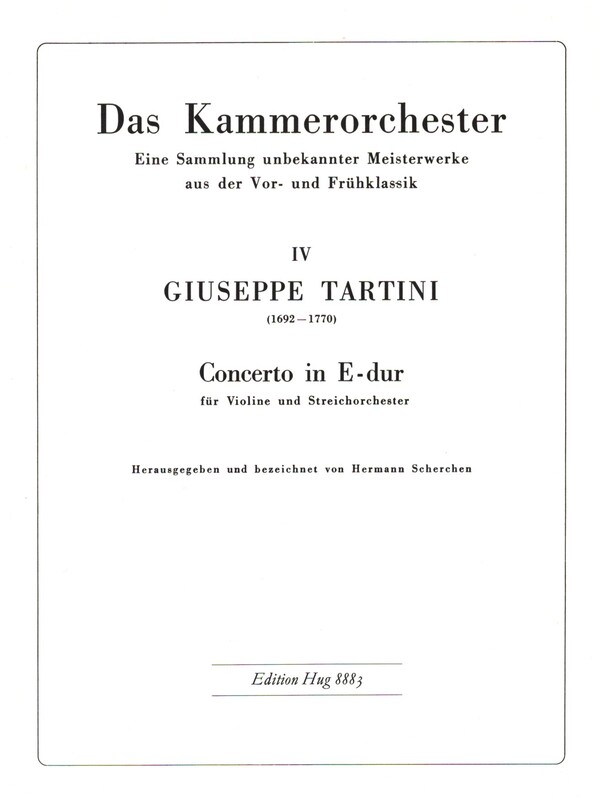 Concerto E-Dur  für Violine und Streichorchester  Partitur