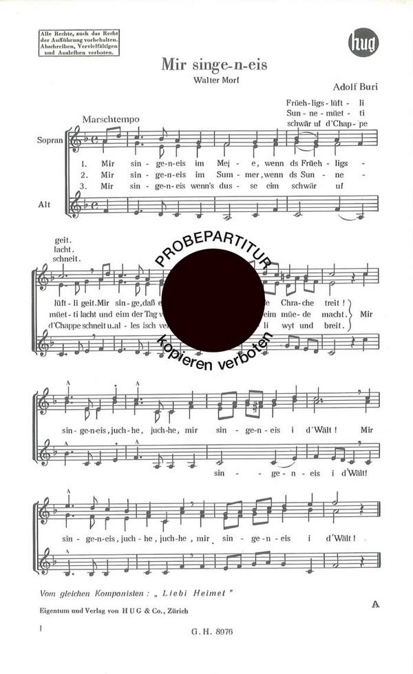 Buri, Adolf&nbsp;&nbsp;Mir singe-n-eis&nbsp;&nbsp;Frauenchor