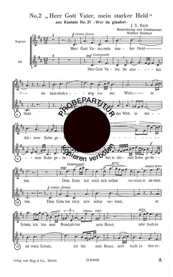 Bach, Johann Sebastian  Herr Gott Vater  Frauenchor