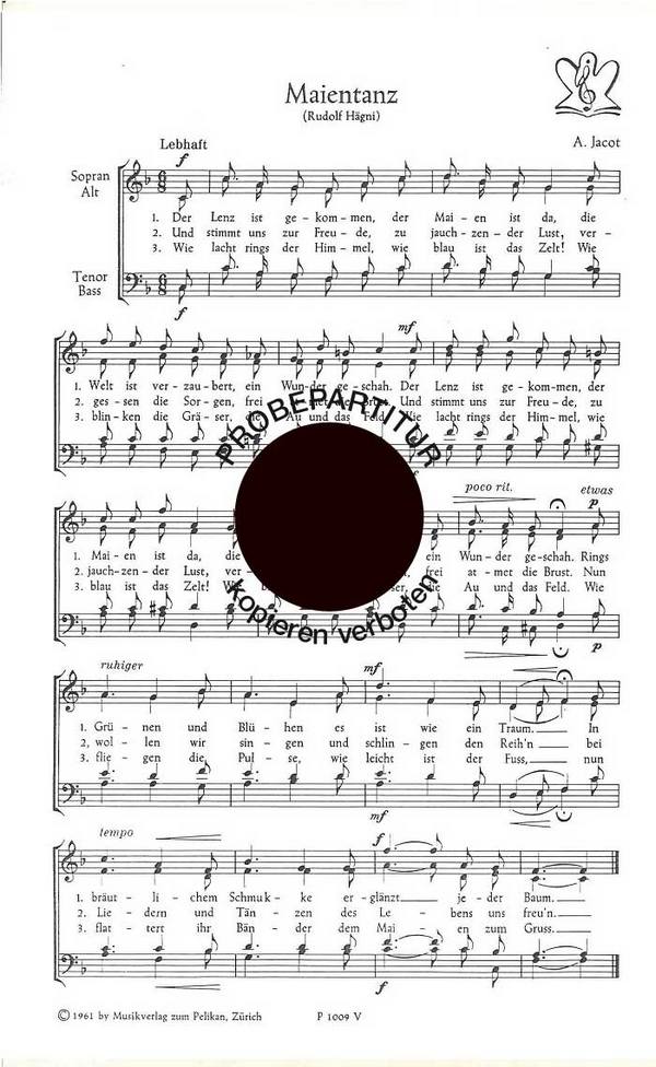 Andre Jacot  Maientanz  Gemischter Chor