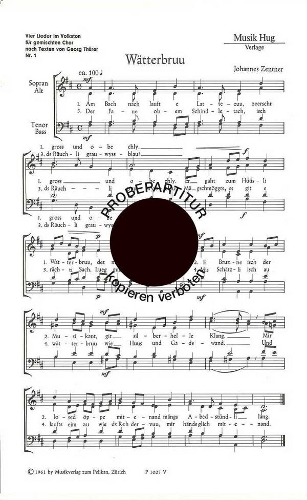 Johannes Zentner&nbsp;&nbsp;Wätterbruu&nbsp;&nbsp;Gemischter Chor