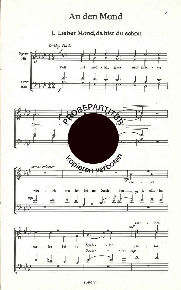 Paul Zoll&nbsp;&nbsp;An den Mond&nbsp;&nbsp;Gemischter Chor