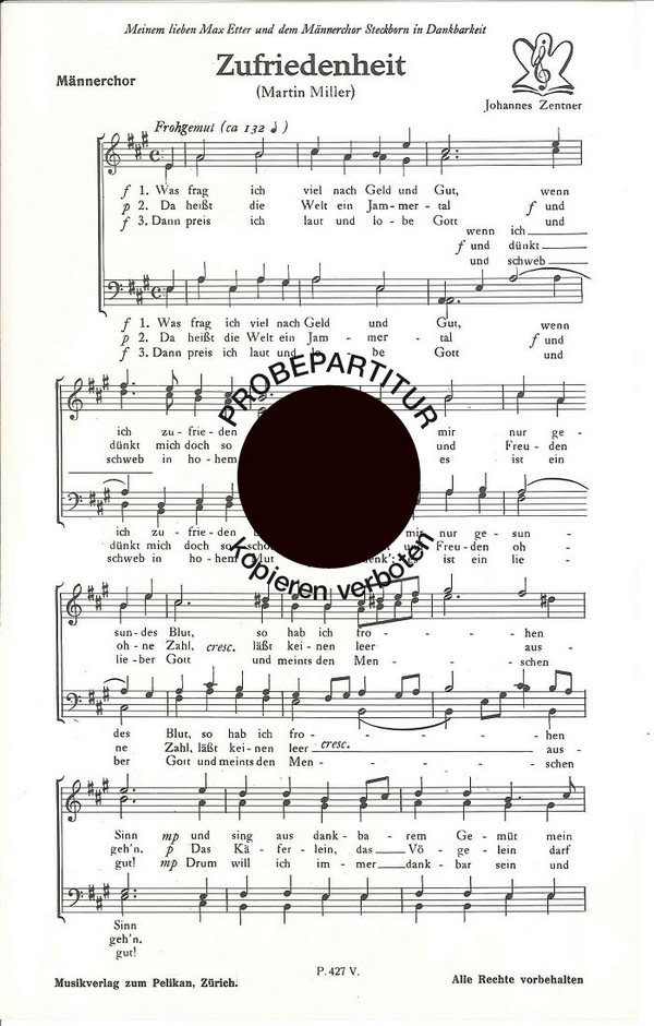 Johannes Zentner&nbsp;&nbsp;Zufriedenheit&nbsp;&nbsp;Männerchor