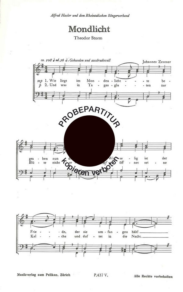 Johannes Zentner&nbsp;&nbsp;Mondlicht&nbsp;&nbsp;Männerchor