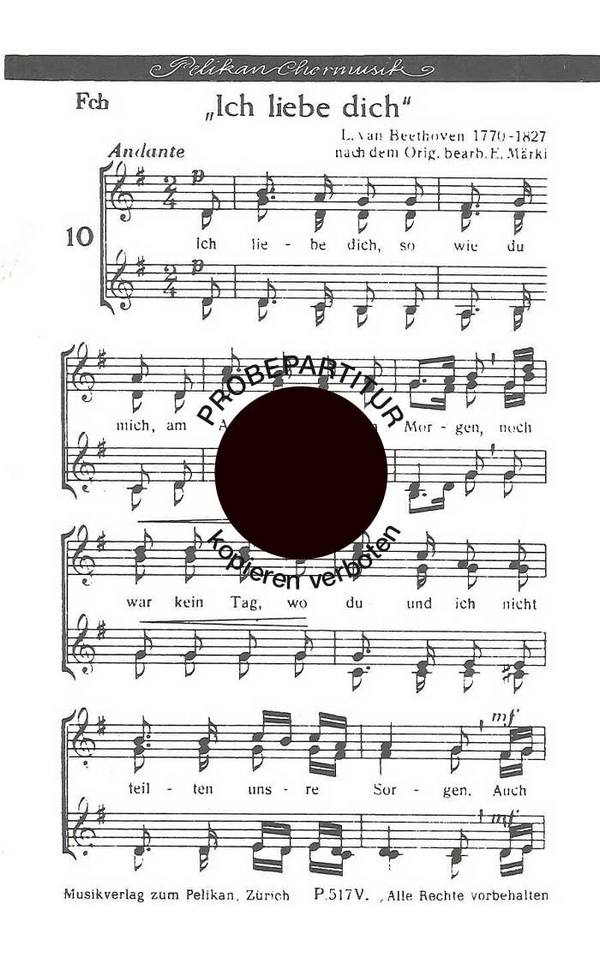 Ludwig van Beethoven&nbsp;&nbsp;Ich liebe dich&nbsp;&nbsp;Frauenchor