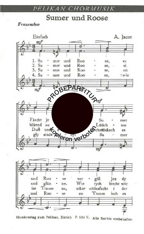 Andre Jacot  Sumer und Roose  Frauenchor