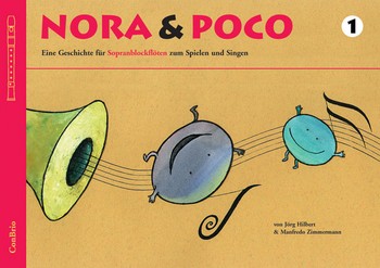 Nora und Poco Band 1 (+CD)  für 2 Sopranblockflöten (Ensemble) (Bassflöte und Percussion ad lib)  Spielpartitur