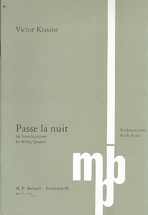 Passe la nuit  für Streichquartett  