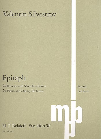 Epitaph  für Klavier und Streichorchester  Partitur