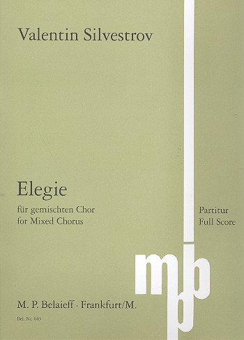 Elegie  für gem Chor a cappella  Partitur (russ)