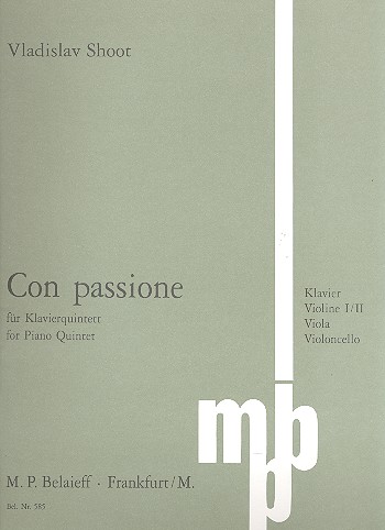 Con passione  für Klavier, 2 Violinen, Viola und Violoncello  Partitur und Stimmen