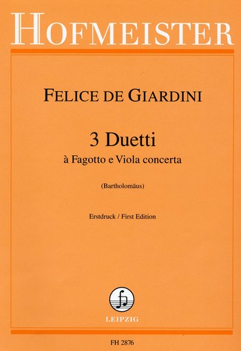 3 Duette  für Fagott und Viola  Partitur und Stimmen
