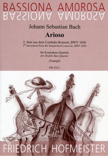 Arioso BWV1056 für 4 Kontrabässe  Partitur und Stimmen  