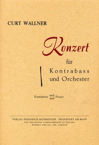 Konzert für Kontrabass und&nbsp;&nbsp;Orchester für Kontrabass und&nbsp;&nbsp;Klavier