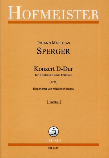 Konzert D-Dur Nr.15  für Kontrabass und Orchester  Partitur