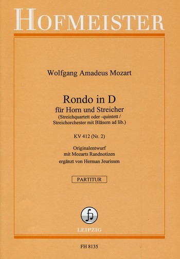 Rondo D-Dur für Horn, Oboe,&nbsp;&nbsp;2 Violinen, Viola, Violoncello und&nbsp;&nbsp;Kontrabass,   Partitur