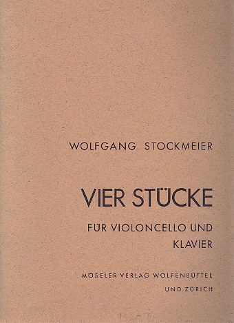 4 Stücke Wk125  für Violoncello und Klavier  