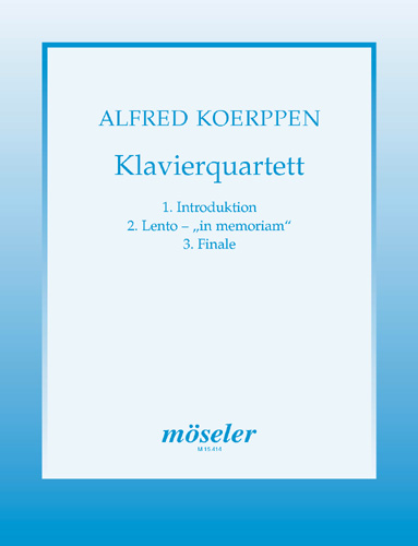 Klavierquartett&nbsp;&nbsp;Violine, Viola, Violoncello und Klavier&nbsp;&nbsp;Partitur und Stimmen
