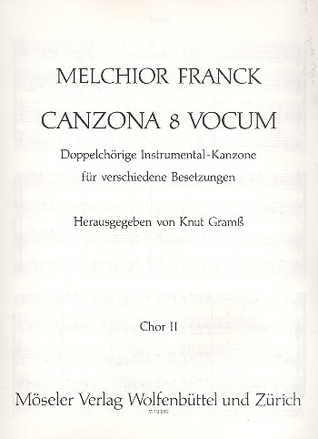 Canzona 8 vocum  für Blockflöten (SSAATTBB) oder Streicher  Chor 2 Partitur