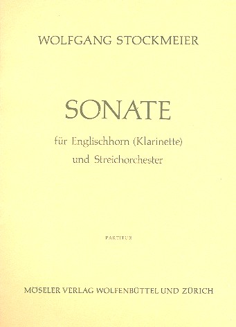 Sonate Wk 144  für Klarinette (Englischhorn) und Streichorchester  Partitur