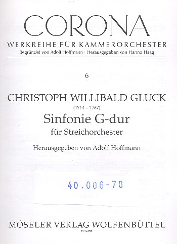 Sinfonie G-Dur&nbsp;&nbsp;für Streichorchester&nbsp;&nbsp;Stimmensatz (3-3-2-3)