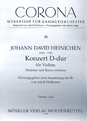 Konzert D-Dur  für Violine, Streichorchester und Bc  Violine solo