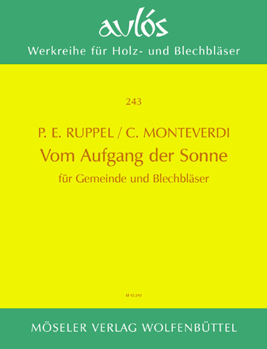 Monteverdi, Claudio Zuan Antonio, Vom Aufgang der Sonne&nbsp;&nbsp;Gemeinde (4stg. Kanon), kleiner Bläserchor (3 Trompeten, 3 Posaunen),&nbsp;&nbsp;Partitur