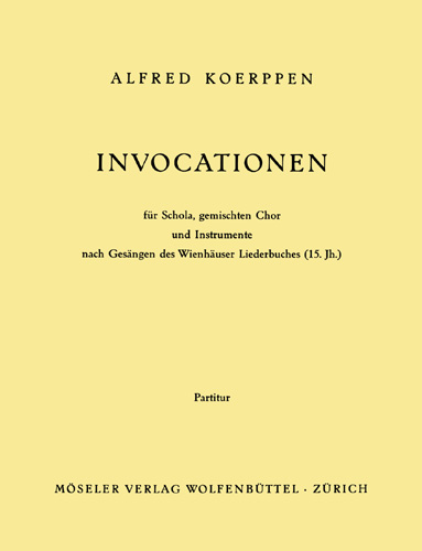 Invocationen  gemischter Chor (SATB), Flöte, Oboe, Violine, Violoncello, Kontrabass  Partitur